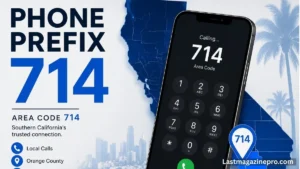 Visual representation of the phone prefix 714, indicating its geographical coverage in Southern California.