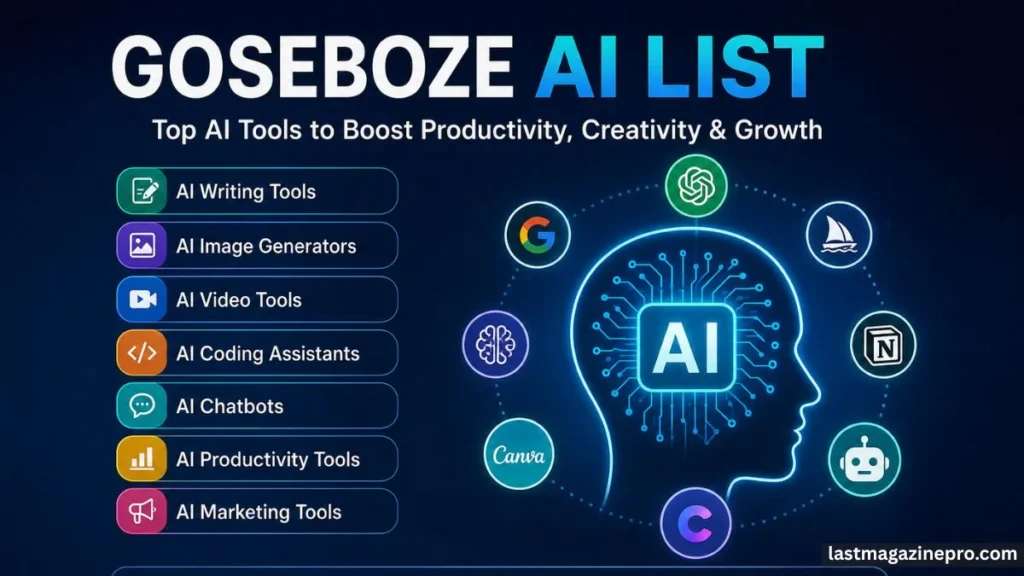 A list of top goseboze ai list​ designed to enhance productivity, creativity, and personal growth for users.