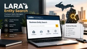 LARA Entity Search technology interface for finding and verifying Michigan business entity records