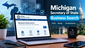 Michigan Secretary of State Business Search interface for finding registered business records