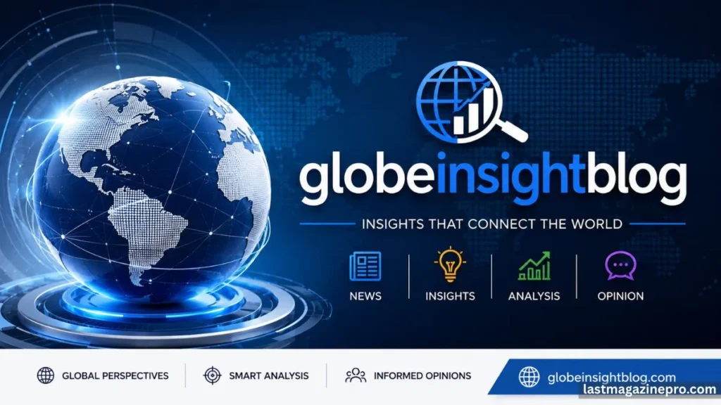 GlobeInsightBlog logo showcasing a globe design alongside the text, representing global insights and information.