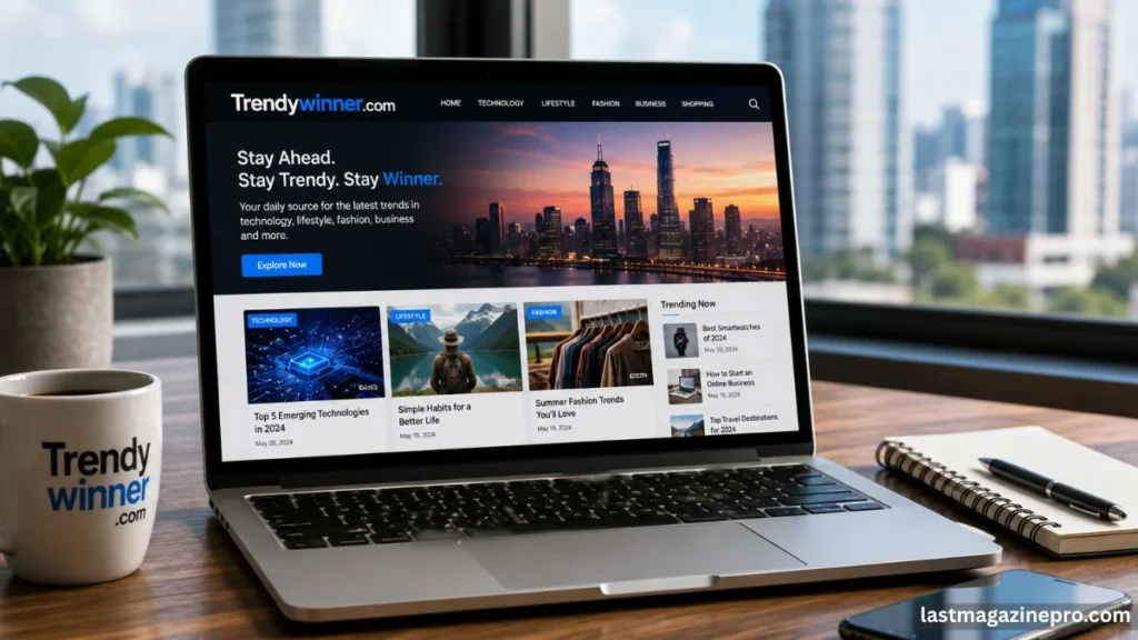 Trendywinner com website design showcasing a sleek interface, engaging visuals, and intuitive user experience.