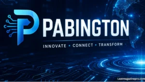 Futuristic Pabington technology banner with a digital globe, glowing circuitry, and blue neon effects.