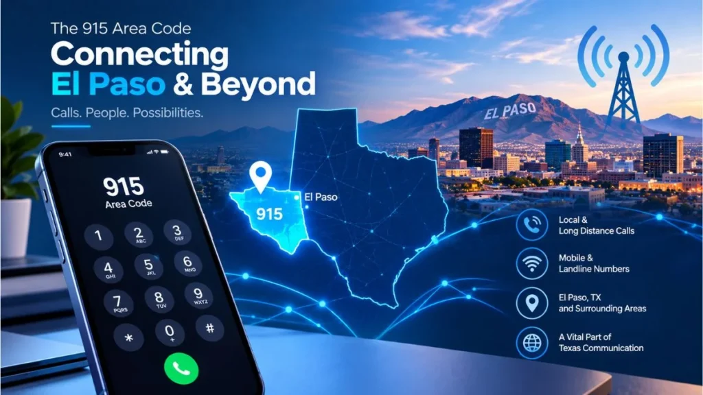 915 area code map showing El Paso Texas coverage