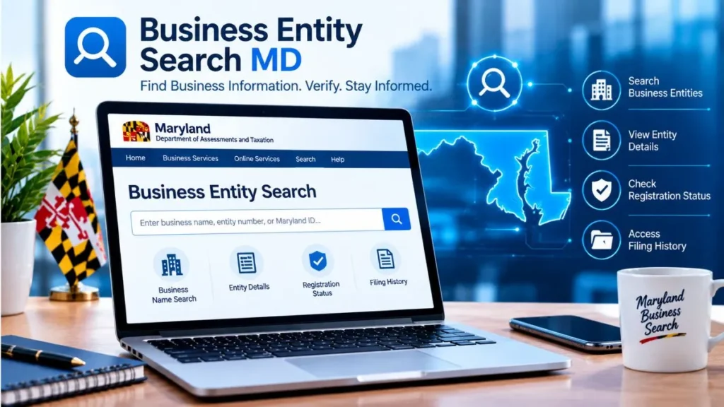 Business entity search MD for finding Maryland business registration and entity records