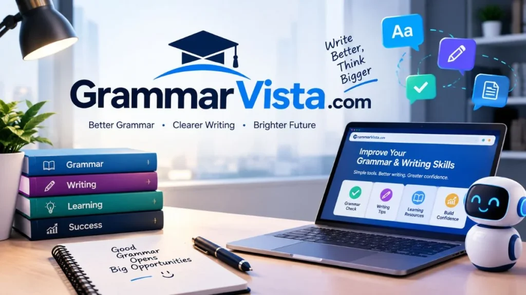 GrammarVista com guide for improving English grammar, writing skills, vocabulary, and sentence structure