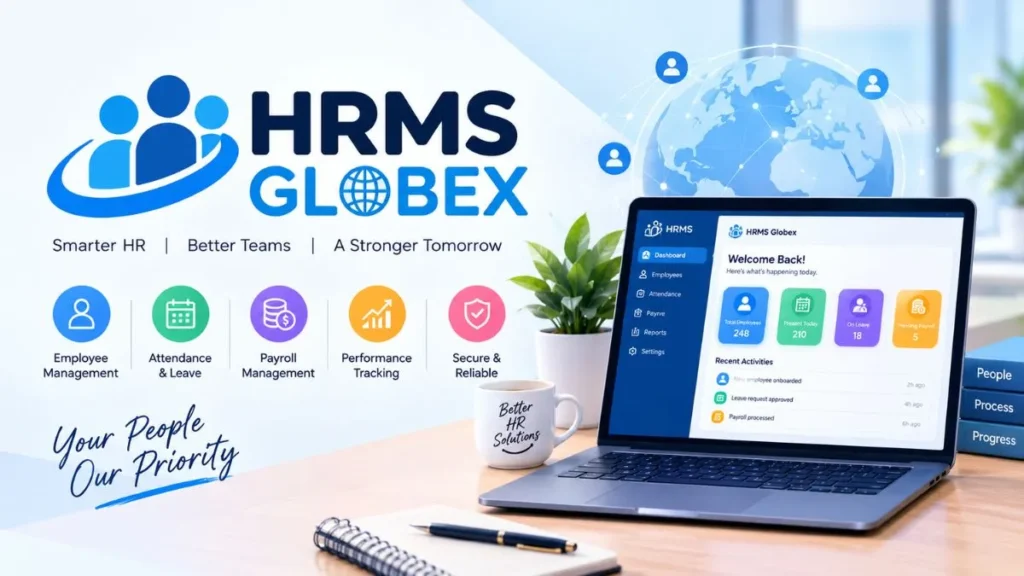 HRMS Globex featuring employee management tools, HR features, and digital workforce solutions