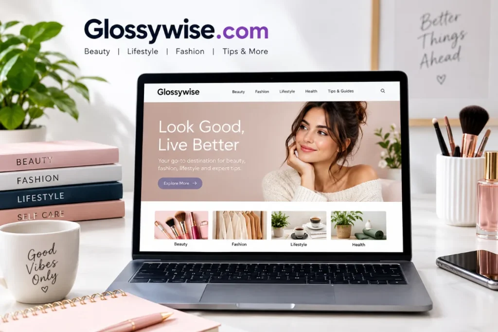 Glossywise com website guide covering content categories, features, and online safety. Copy alt text